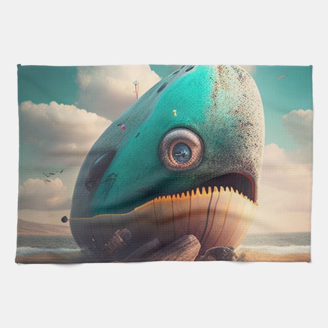 Strange Whale Kökshandduk (Horisontell)