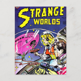 Strange Worlds Tecknad Bok Vykort