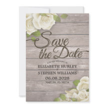 Strängen Blommigt i Rustic Wood Ljus sparar datume