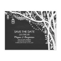 Strängen Chalkboard mason burk ljus sparar datumet