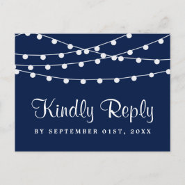 Strängen Ljus på insamlingen av blått Bröllop vid  Inbjudan Vykort