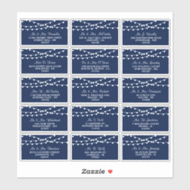 Strängen Ljus på insamlingen av blått Bröllop vid  Klistermärken