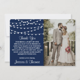 Strängen Ljus på insamlingen av blått Bröllop vid  Tack Kort