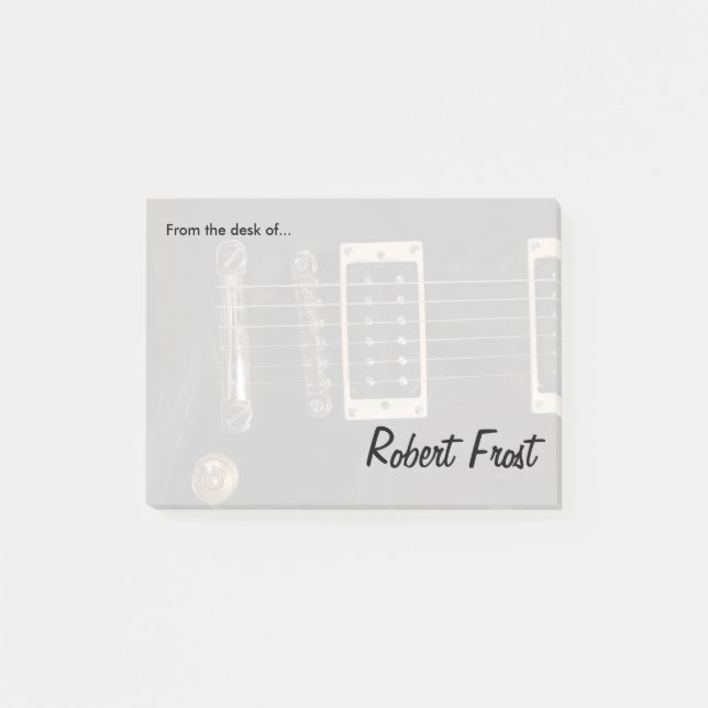 Stränger den svart elektriska gitarren för post-it block (Framsida)