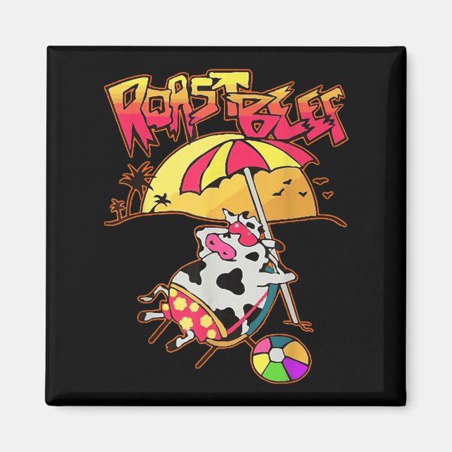 Stranger Dustin Kärlek Roast Beef Beach Cow Tv Par Magnet (Framsidan)