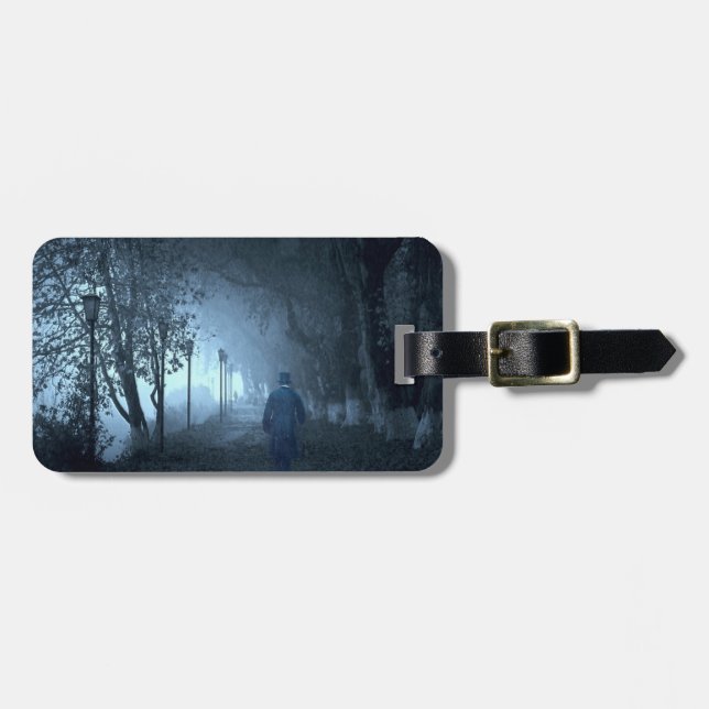 Stranger i parken i Nattdimma Bagagebricka (Horisontell Framsida)