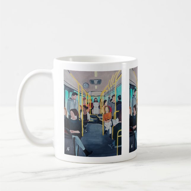 Stranger on the Bus Painting by Alfred Fox  Kaffemugg (Vänster)