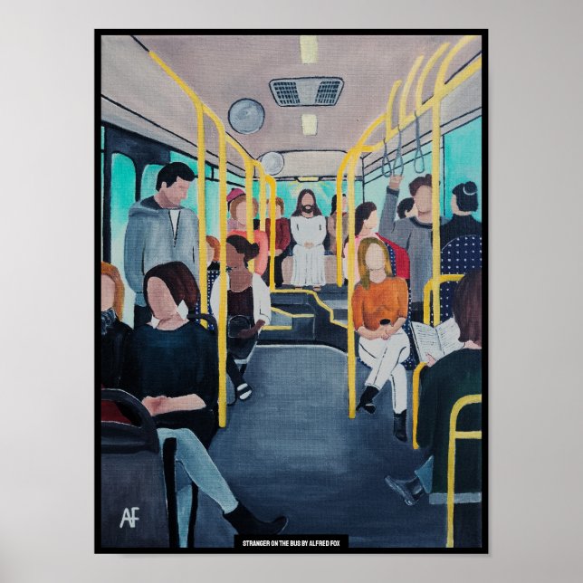 Stranger on the Bus Painting by Alfred Fox Poster (Framsidan)