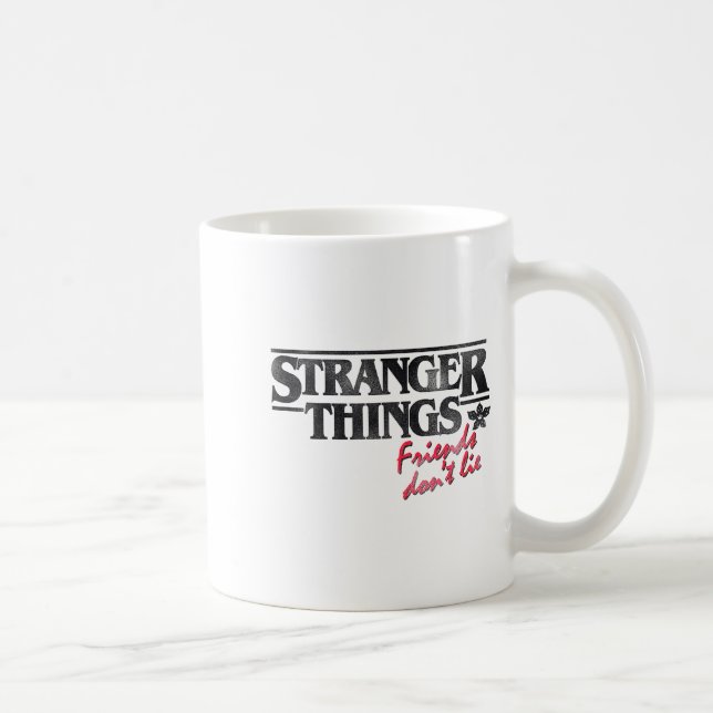 Stranger Things Friends Don't Lie Distressed Text  Kaffemugg (Höger)