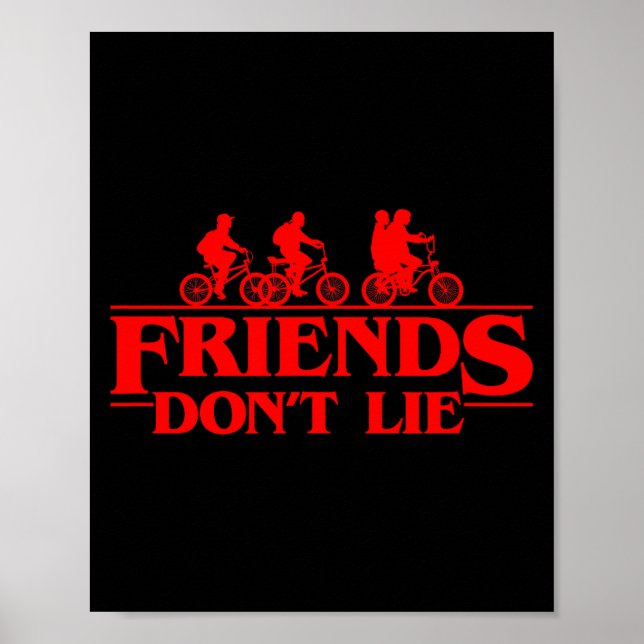 Stranger Things Group Shot Red Friends Don't Lie  Poster (Framsidan)