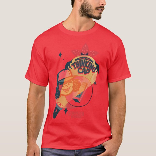 Strangerhings 4 Dustin Demogorgonhinking mössa vin T Shirt (Framsida)