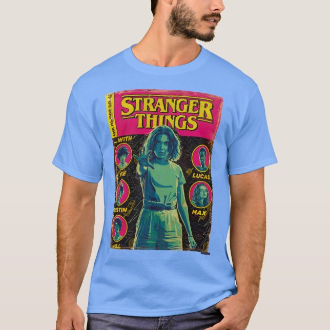 Strangerhings Group Shot Comic Cover funny T Shirt (Framsida)