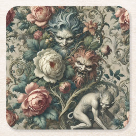 Strangers in the Park at Night – Gothic Victorian Underlägg Papper Kvadrat