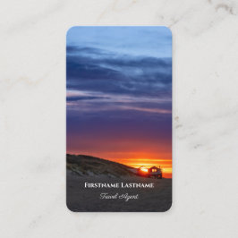 Stränghavsstranden (solnedgång) resande agent-hav visitkort