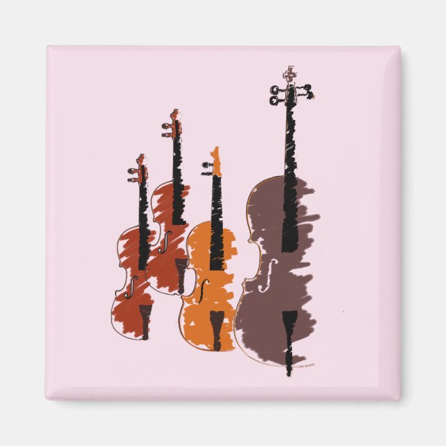 Strängkvartetten för Violin String Instrument Magnet (Framsidan)