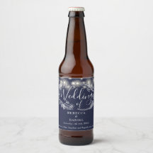 Strängljus Blommig Marinblå Bröllop