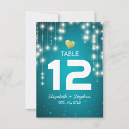 Strängljus Bröllop Plats Bord Nummer Inbjudningar