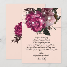 Strängljus Burgundy blir min bridesmaid Inbjudningar