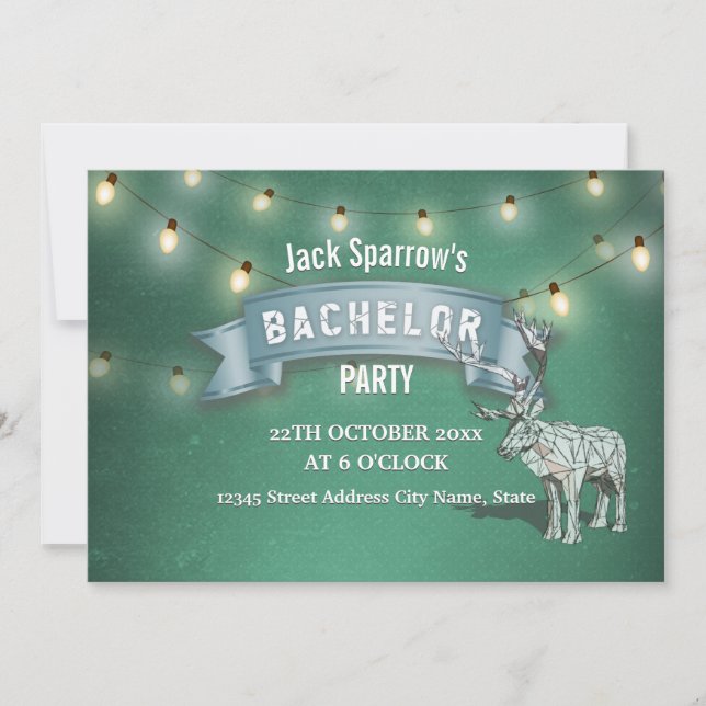 Strängljus för möhippa med hjorthorn inbjudningar (Framsida)