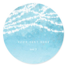 Strängljus i himmelska färger Blå rustika tack-kli