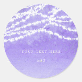 Strängljus i lila med himmelska motiv - rustika de runt klistermärke