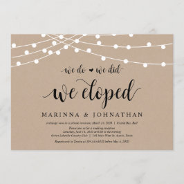 Strängljus Kraft, Svart typsnitt, Bröllop Elopemen Inbjudningar