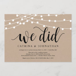 Strängljus Kraft, Svart typsnitt, Bröllopsflykt Inbjudningar