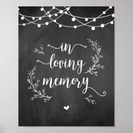 Strängljus Kritktavla I kärleks minne minnestavla Poster