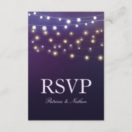 Strängljus Kväll Bröllop RSVP OSA Kort