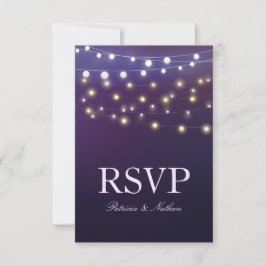Strängljus Kväll Bröllop RSVP OSA Kort