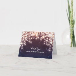Strängljus Navy Bröllop Tack Kort