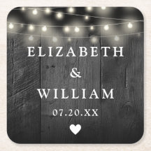 Strängljus Rustik Svart Trä Boho Ladalager Bryllop