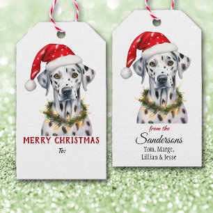 Strängljus Tomteluva Dalmatiner Hund Jul Presentetikett