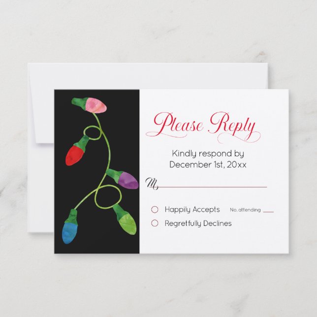 Strängning av Bröllop-svarskort för jul i Ljus (Framsida)