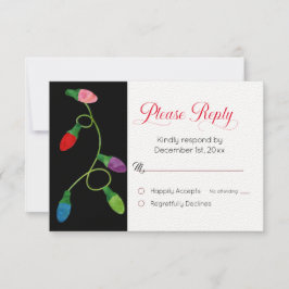 Strängning av Bröllop-svarskort för jul i Ljus