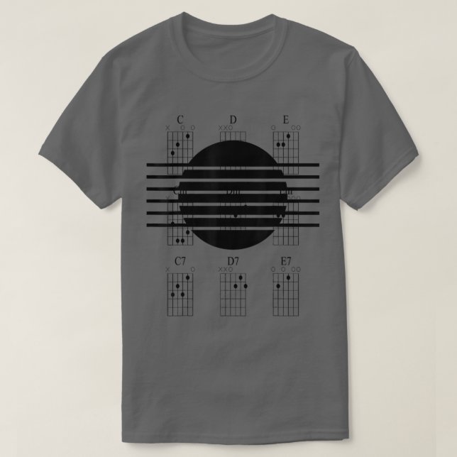 Strängslor i Guitar Ljud Hål T Shirt (Design framsida)