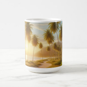 Strängsolnedgång för karibiska/tropiska/hawaiiska kaffemugg