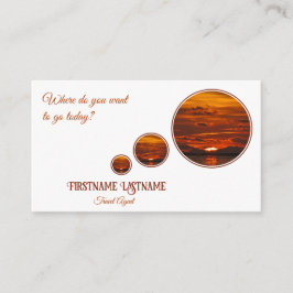 Strängsolnedgång i havsstranden i agent drömamy hi visitkort