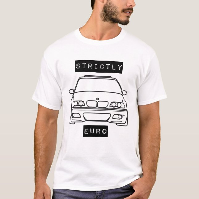 Strängt beklär euroen BMW e46 m3 fäster ihop T Shirt (Framsida)