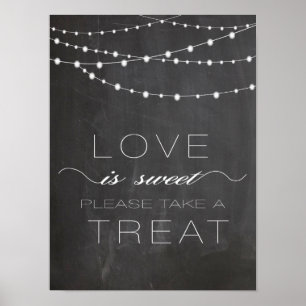 Strängtändare för kalkkort KÄRLEK är Sweet Sign Poster
