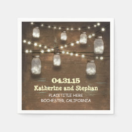 Stränk ljus mason burk napkins för rustiskt land pappersservett