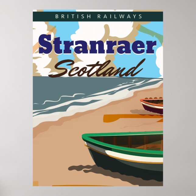 Stranraer Scotland vintage resor poster (Framsidan)