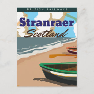 Stranraer Scotland vintage resor poster Vykort