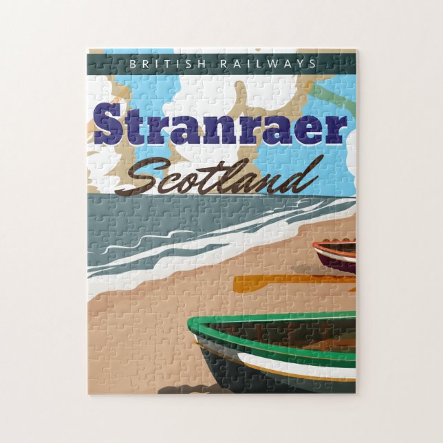 stranraer skottland vintage reseaffisch pussel (Vertikal)