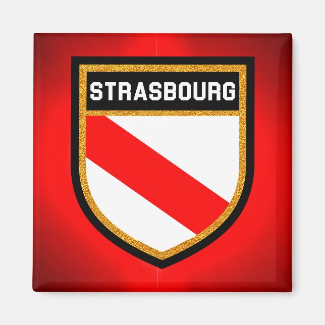 Strasbourg Flagga Magnet (Framsidan)