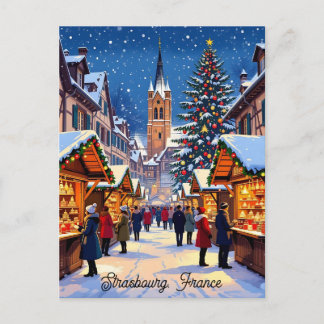Strasbourg, France Christmas Market Holiday Vykort