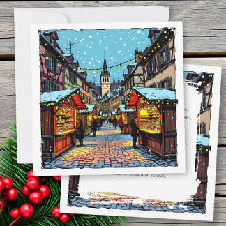 Strasbourg, France Christmas Market Personalized Julkort
