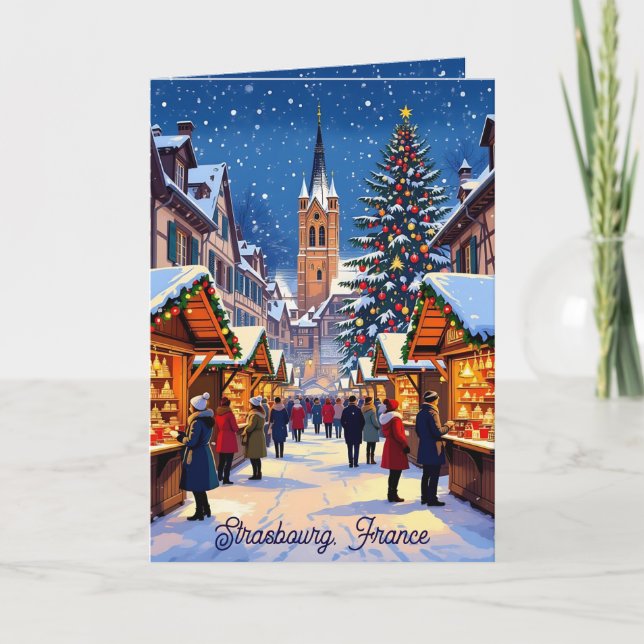 Strasbourg, France Christmas Market Personalized Kort (Framsida)