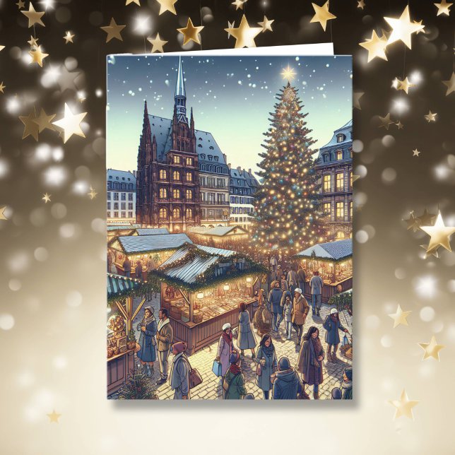 Strasbourg, Frankrike God jul Joyeux Noël Helgkort (Skapare uppladdad)