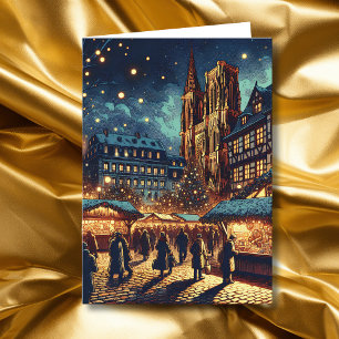 Strasbourg, Frankrike Joyeux Noël Jul Helgkort